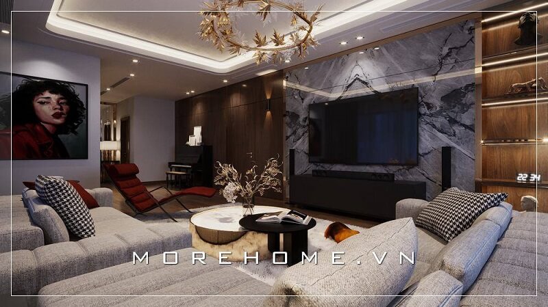 Phòng khách nơi đón tiếp bạn bè, người thân của gia chủ nên luôn được quan tâm chú trọng phần thiết kế nội thất cao cấp để nâng tầm vẻ đẹp không gian sống gia đình bạn