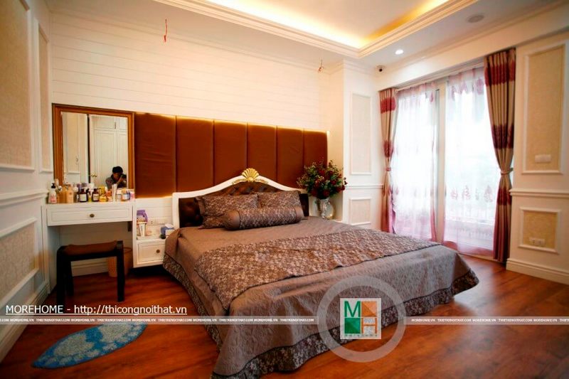 Nội thất phòng ngủ cao cấp cùng cách trang kiểu tân cổ điển tao nên không gian trang nhã, nhẹ nhàng, tinh tế, lãng mạn