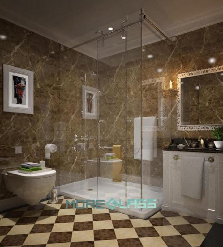 Việc thiết kế và thi công vách tắm kính cường lực cửa trượt hiện đại sẽ giúp tiết kiệm không gian.
