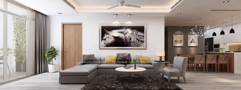 Cửa gỗ Laminate vân gỗ cao cấp phòng ngủ MH03