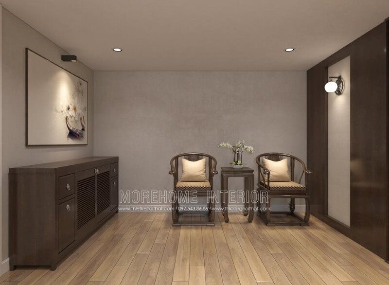Mẫu kệ tủ hiện đại với tone màu nâu trầm sang trọng, tinh tế